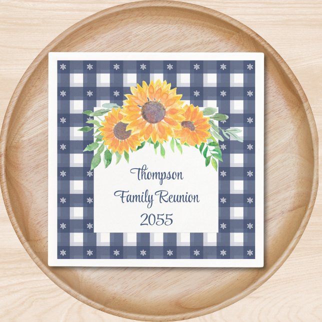 Servilleta De Papel Reunión de la familia del girasol personalizado (Subido por el creador)