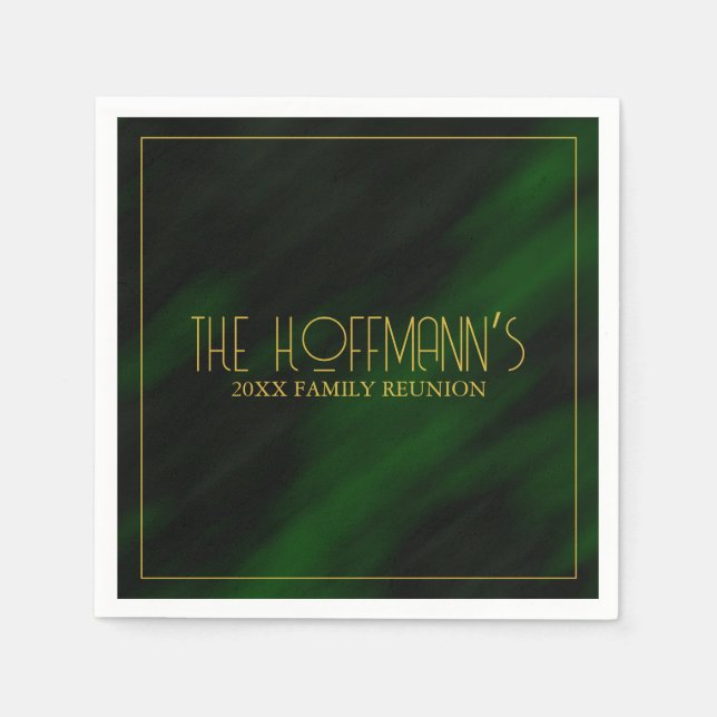 Servilleta De Papel Reunión elegante de la familia de marcos de oro ve (Anverso)