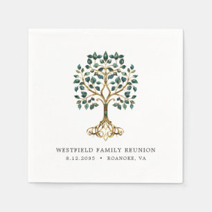 Servilleta De Papel Reunión Familiar Árbol Esmeralda de la Vida