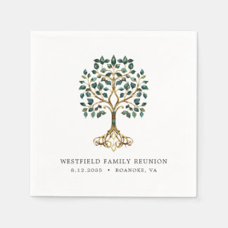 Servilleta De Papel Reunión Familiar Árbol Esmeralda de la Vida