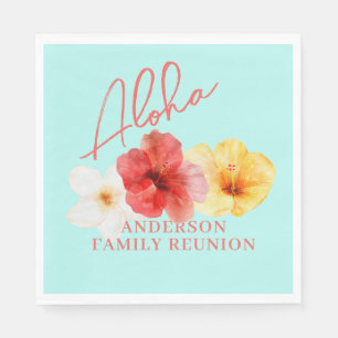 Servilleta De Papel Reunión familiar de Aloha Floral Tropical