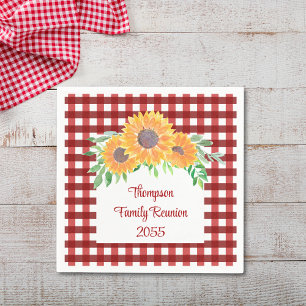 Servilleta De Papel Reunión Familiar de Girasoles Personalizados