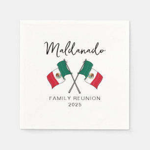Servilleta De Papel Reunión Familiar de la Bandera de México
