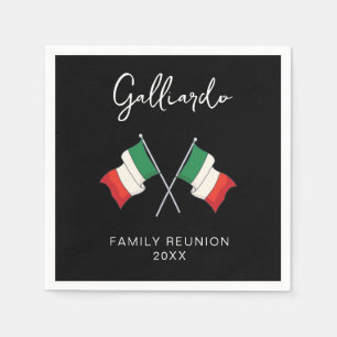 Servilleta De Papel Reunión Familiar de la Bandera Italiana 