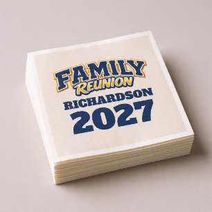 Servilleta De Papel Reunión Familiar Nombre Personalizado Año