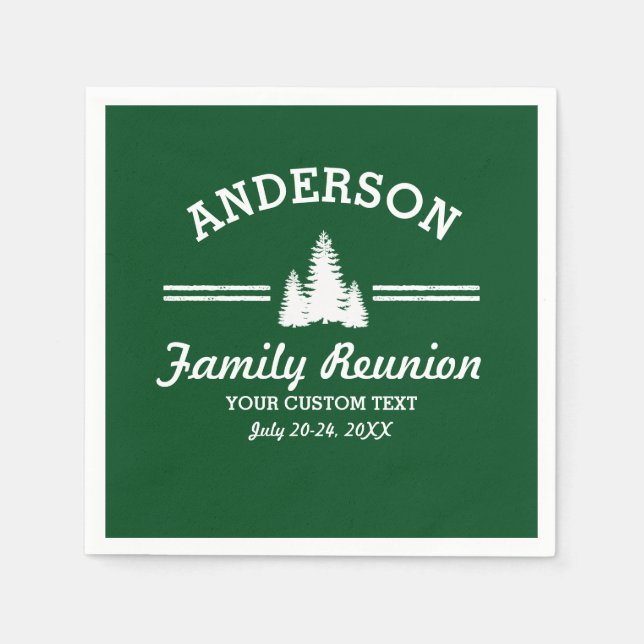 Servilleta De Papel Reunión familiar o viaje | Pinos Rústicos (Anverso)