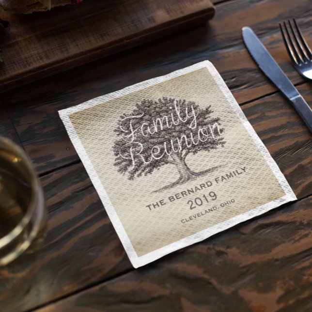 Servilleta De Papel Reunión personalizada de la familia de robles de é (Subido por el creador)