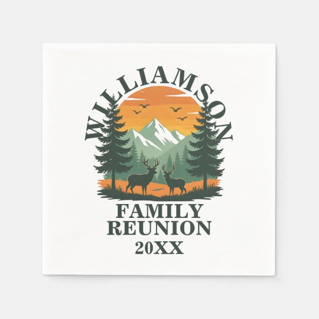 Servilleta De Papel Reunión Rustica de Familia Salvaje (Anverso)