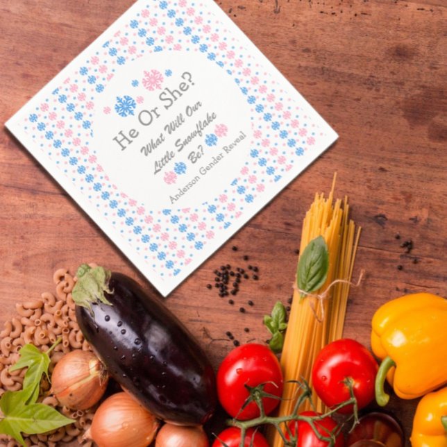 Servilleta De Papel Revelación de género con copo de nieve (Subido por el creador)