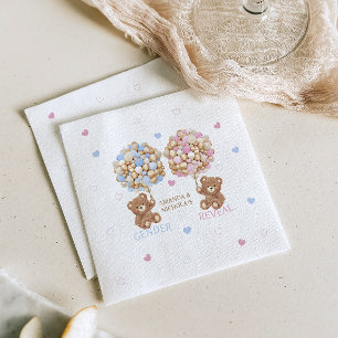 Servilleta De Papel Revelación de género de bebé con osito de peluche