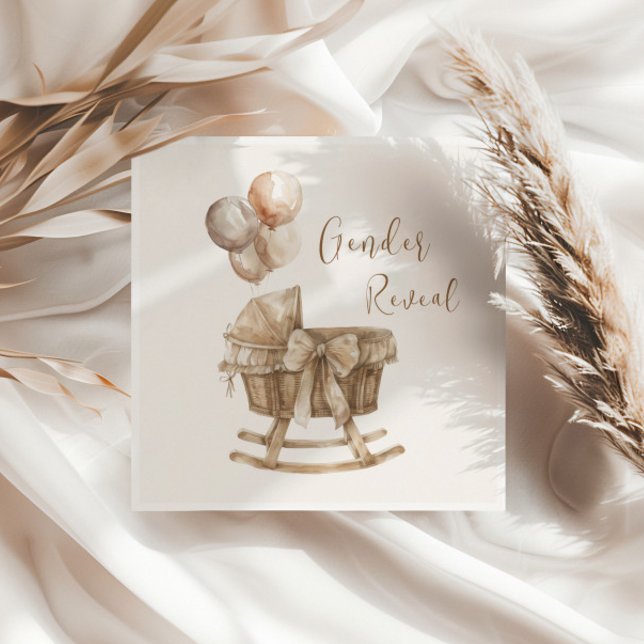 Servilleta De Papel Revelación de género de Boho Nursery Beige Balloon (Subido por el creador)