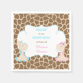 Servilleta De Papel Revelación de género de jirafas cutas