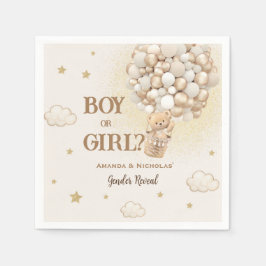 Servilleta De Papel Revelación de género de oso Boho Neutral 
