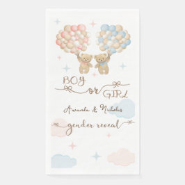 Servilleta De Papel Revelación de género del oso de peluche azul rosa