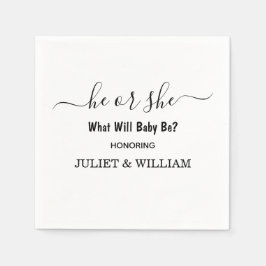 Servilleta De Papel Revelación de género Minimalista blanco y negro el