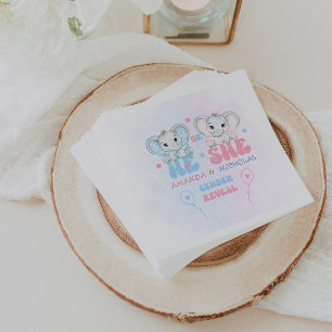 Servilleta De Papel Revelación de género Moderno Rosa Azul