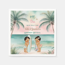 Servilleta De Papel Revelación del sexo del bebé de la playa tropical 