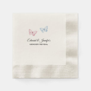 Servilleta De Papel Revelación del sexo del bebé Mariposas 7-in 