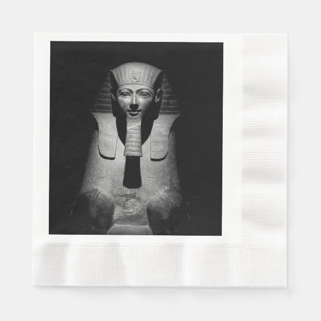 Servilleta De Papel Rey del faraón blanco y negro (Anverso)