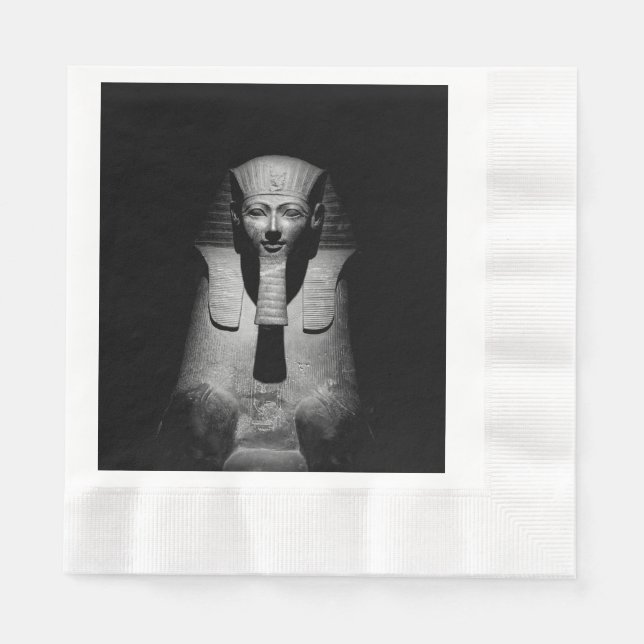 Servilleta De Papel Rey faraón blanco y negro (Anverso)