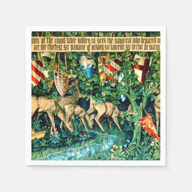 Servilleta De Papel Rey Medieval Arthur William Morris (Anverso)