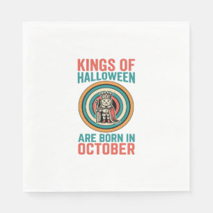 Servilleta De Papel Reyes De Halloween Cumpleaños De Octubre Camiseta 