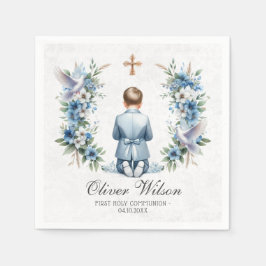 Servilleta De Papel Rezando Niño Papel de Comunión Santa
