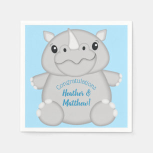 Servilleta De Papel Rhino Baby Shower Blue