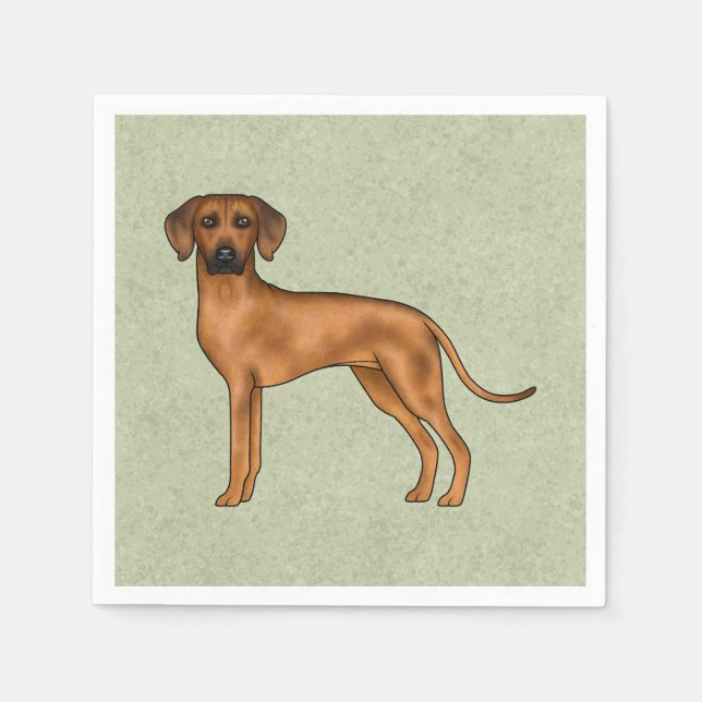 Servilleta De Papel Rhodesian Ridgeback Marrón León Perro Dibujo Anima (Anverso)
