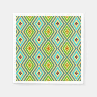 Servilleta De Papel Rhombus Diamond Green Blue Geometrical 