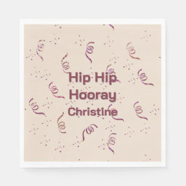 Servilleta De Papel Ribbon and Confetti Silhouette Birthday Pattern