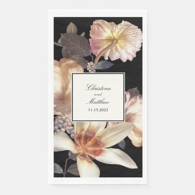 Servilleta De Papel Rich Moody Floral Elegant Wedding (Anverso)