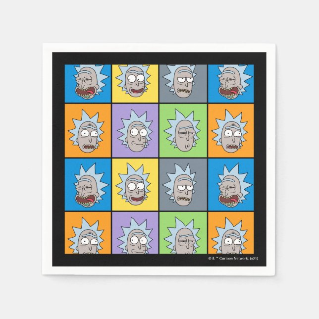 Servilleta De Papel RICK AND MORTY™ | Los estados de ánimo de Rick (Anverso)