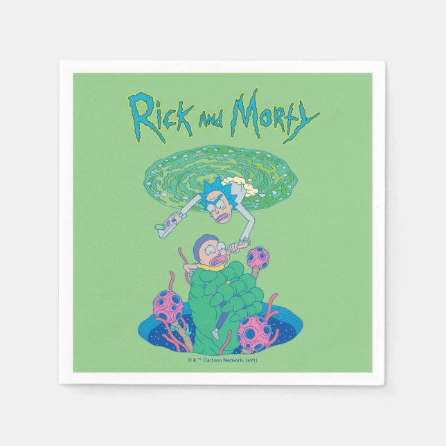 Servilleta De Papel RICK AND MORTY™ | Rescate del portal (Anverso)