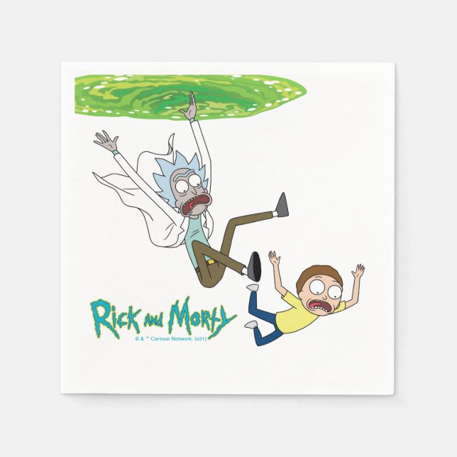 Servilleta De Papel RICK AND MORTY™ | Salir Del Portal (Anverso)