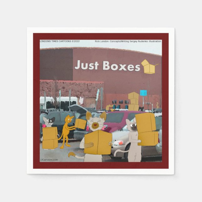 Servilleta De Papel Rick London Big Box Stores Para Cats Comic (Anverso)
