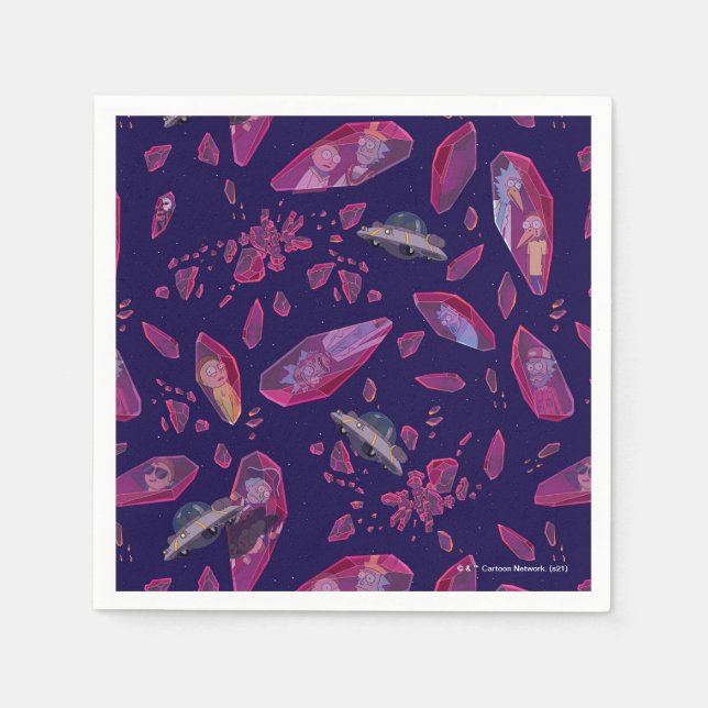 Servilleta De Papel Rick y Morty Time Crystal Pattern (Anverso)