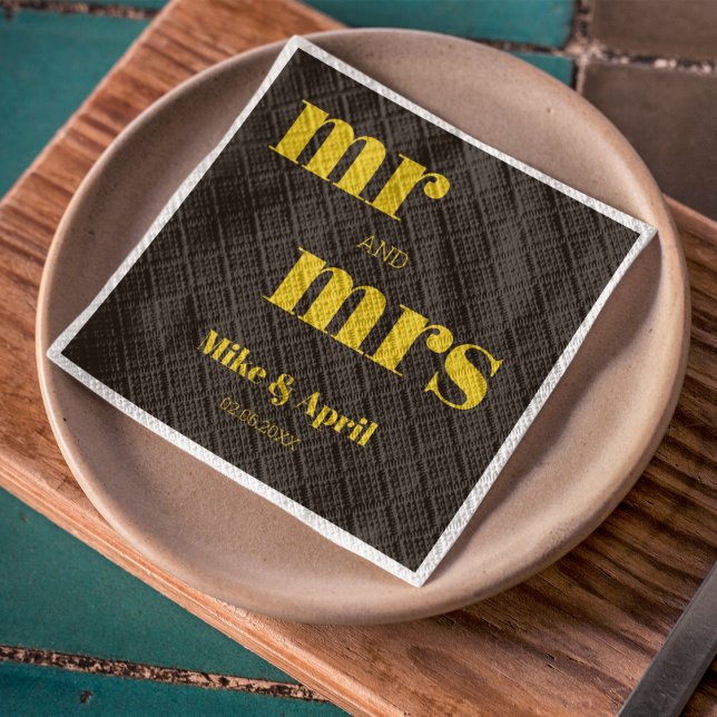 Servilleta De Papel Rico oro en el tema del Boda negro (Even your napkin can speak more about your wedding theme.)