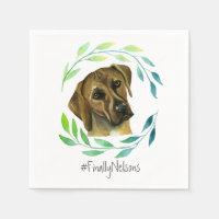 Ridgeback de Rodesia con una Wreath Watercolor