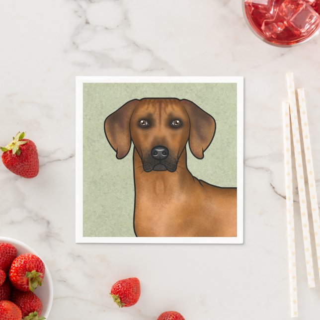 Servilleta De Papel Ridgeback Rhodesia Cabeza de Perro Africano Verde (In situ)