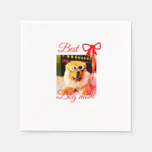 Servilleta De Papel Rincón rojo mejor perro mamá papá foto perro/masco