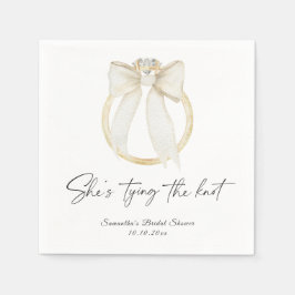 Servilleta De Papel Ring Bow She's tying the knot Bridal Shower