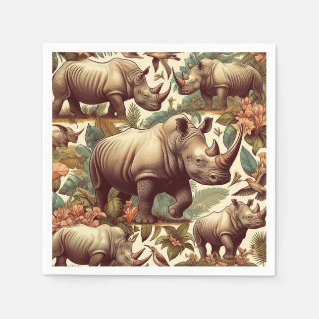Servilleta De Papel Rinoceronte inmaculado (Anverso)