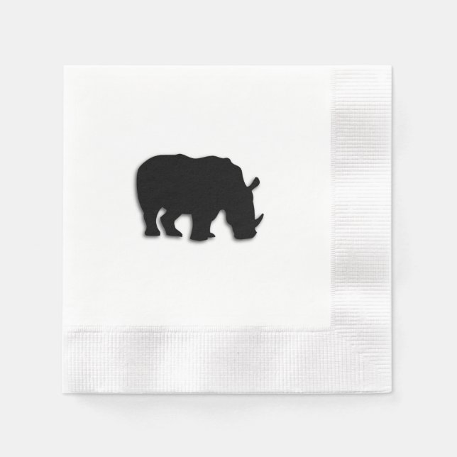 Servilleta De Papel Rinoceronte negro (Anverso)