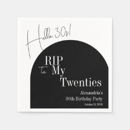 Servilleta De Papel RIP 20s Hello 30s 30th birthday party