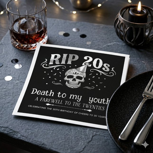 Servilleta De Papel RIP 20s Muerte a Mi Juventud Fiesta de Cumpleaños  (Subido por el creador)