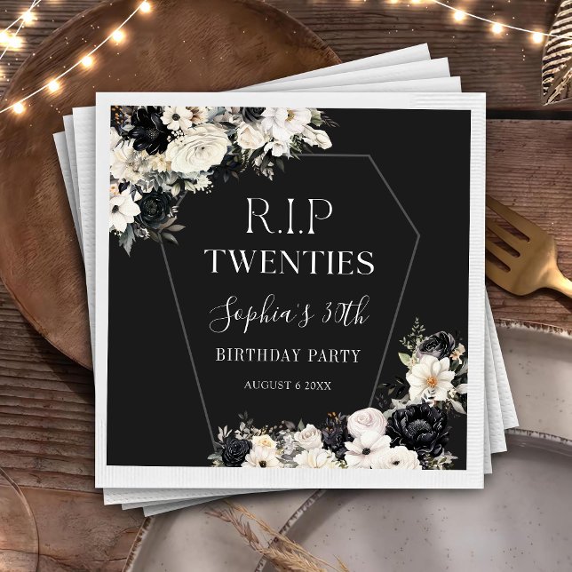 Servilleta De Papel Rip floral 20's 30th Birthday Fiesta Napkins (Subido por el creador)