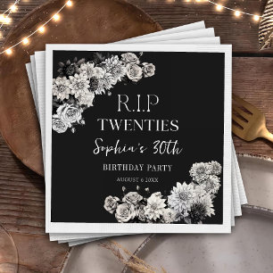 Servilleta De Papel Rip floral 20's 30th Birthday Fiesta Napkins