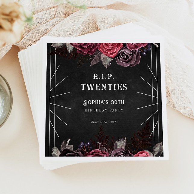 Servilleta De Papel Rip floral 20's 30th Birthday Fiesta Paper Napkin (Subido por el creador)