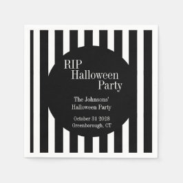 Servilleta De Papel RIP Halloween Black and White Stripe Party